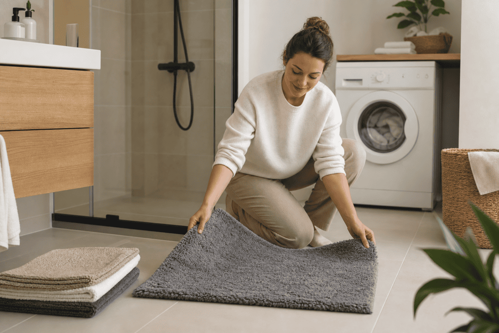 Hoe kies je een badmat die prettig aanvoelt en gemakkelijk te wassen is?