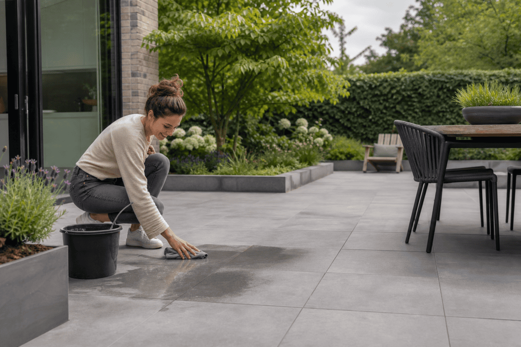 Hoe kies je terrastegels die gemakkelijk te onderhouden zijn?