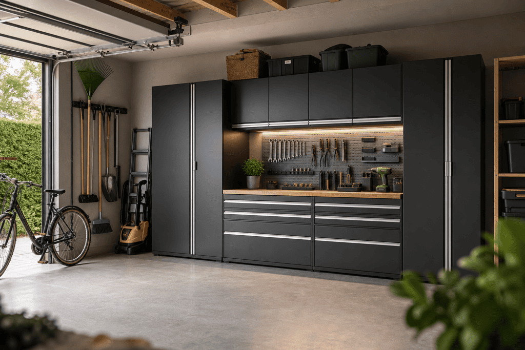 Hoe richt je een garage overzichtelijk in met opbergkasten?