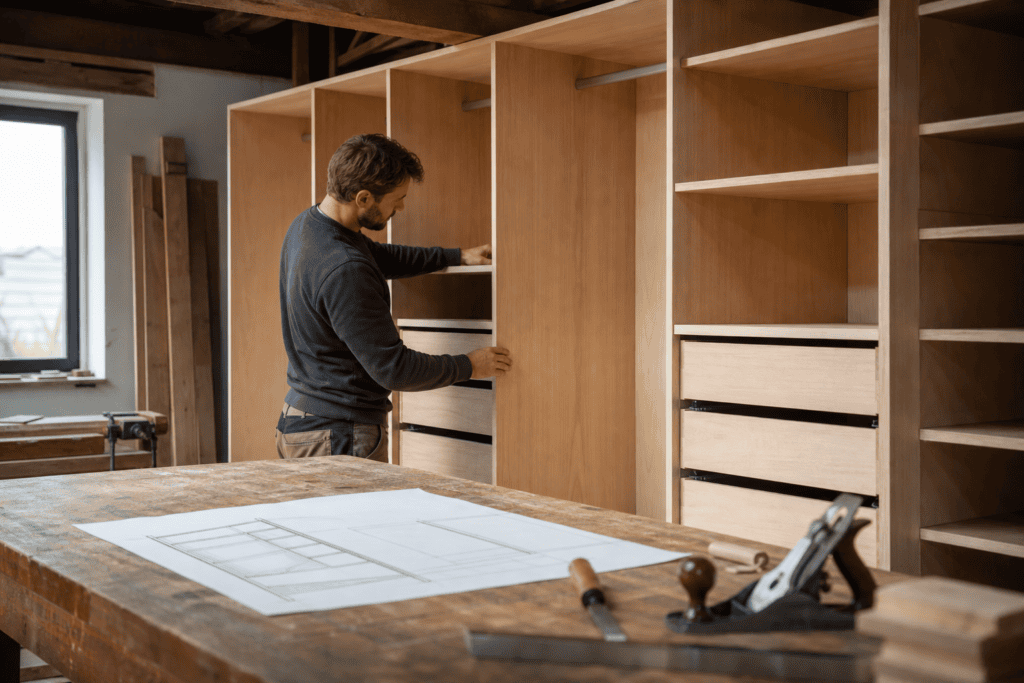 Wat doet een meubelmaker bij het ontwerpen van een kast op maat?