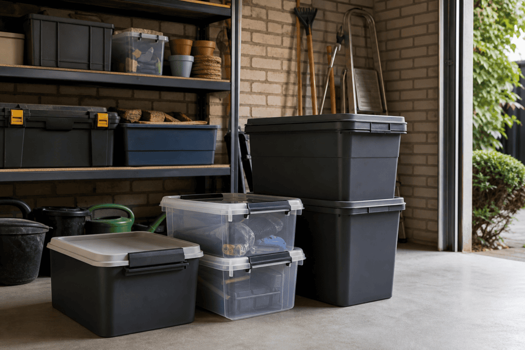 Welke opbergboxen zijn geschikt voor spullen in de garage?